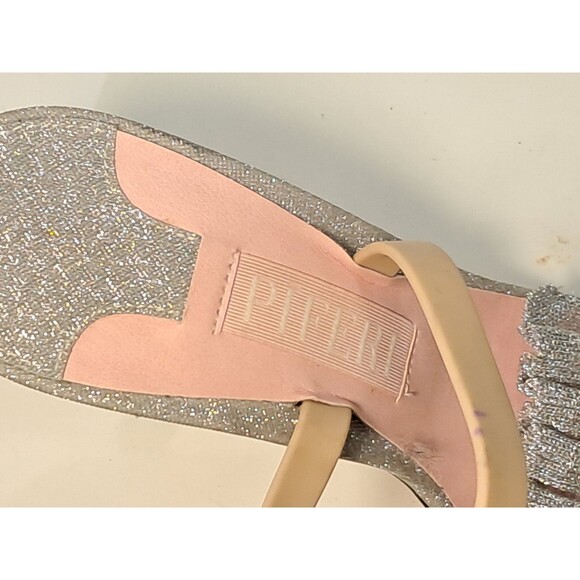 NEW Piferi Silver Izma 100 Glitter Ruffled Slingback Sandal 4" Heels Size 38 - Picture 6 of 12